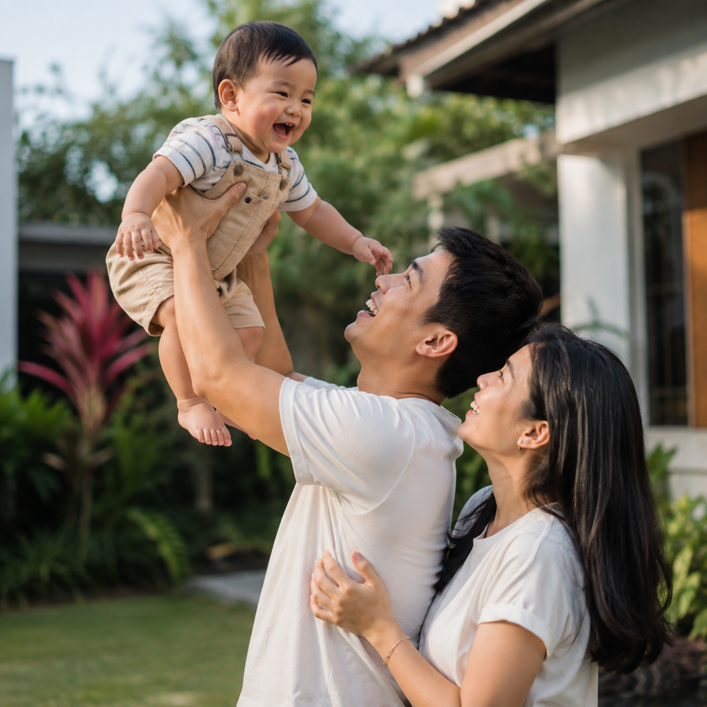 Keluarga bahagia di rumah